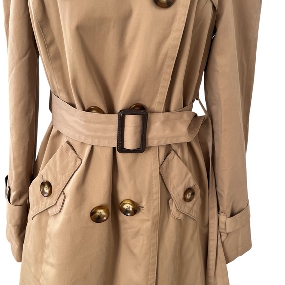 MICHAEL Michael Kors classic khaki rain trench coat water resistant S - Picture 4 of 16